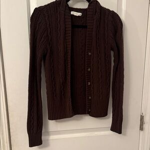 Aeropostale Chocolate Brown Cable Knit Cardigan